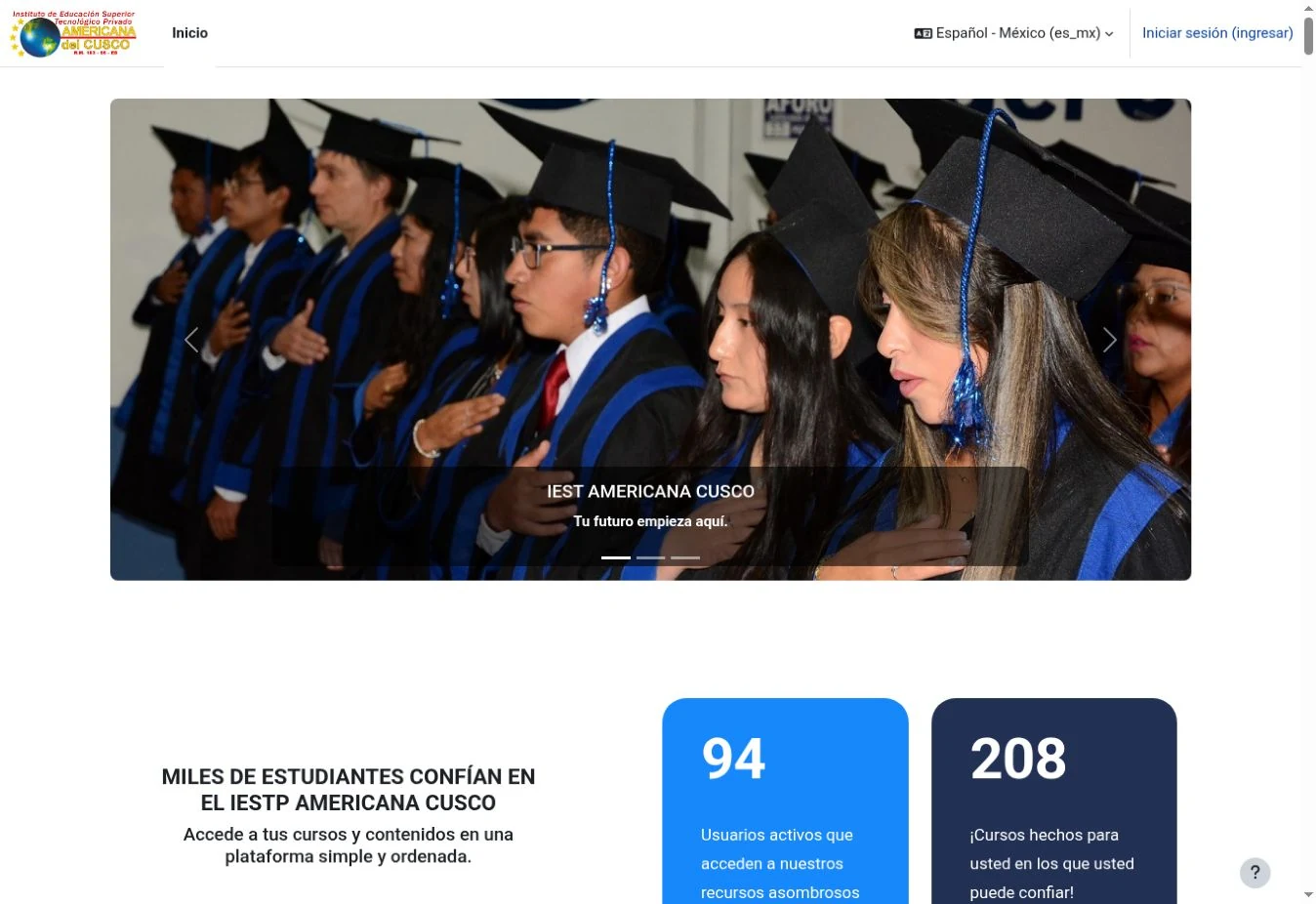 Página pública de Americana del Cusco · Aula virtual · LMS